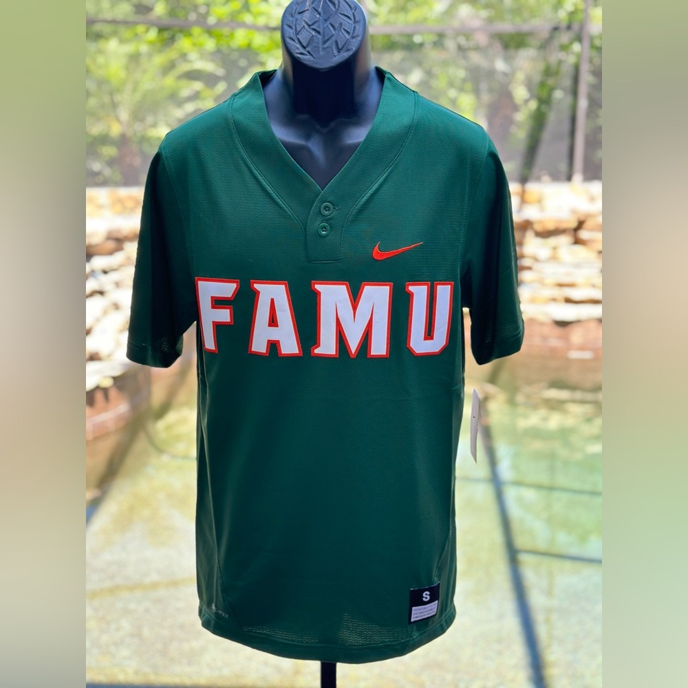 Nike FAMU Rattlers Replica Baseball Jersey Men's S Green J000356 NWT